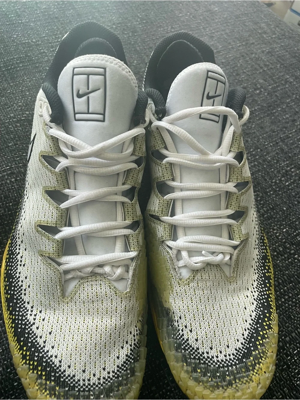 Nike Men's Knit Running Shoes - White, Yellow & Black